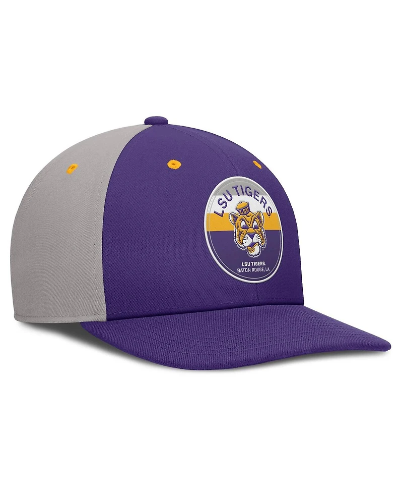 Nike Men's Purple/Gray Lsu Tigers Prep Pro Performance Snapback Hat