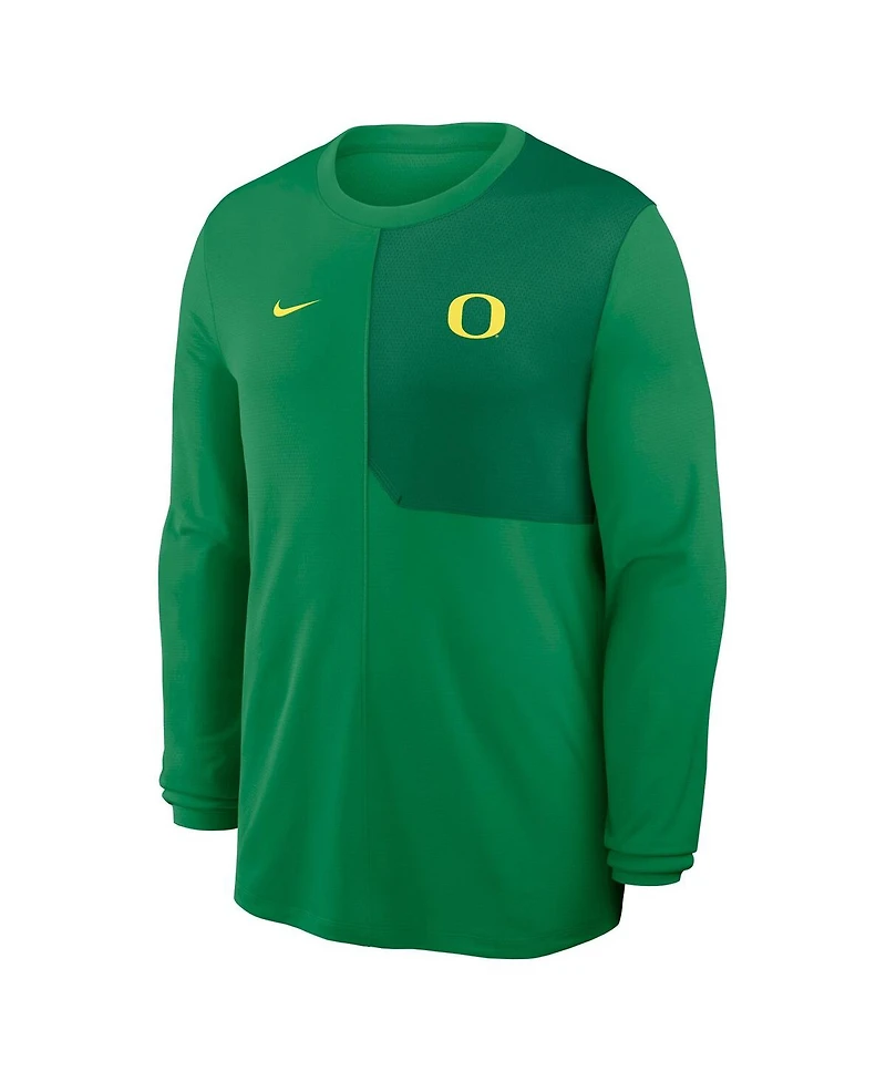 Nike Men's Green Oregon Ducks 2025 Sideline Coach Uv Performance Long Sleeve T-Shirt
