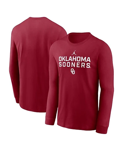 Jordan Men's Crimson Oklahoma Sooners 2025 Sideline Performance Long Sleeve T-Shirt