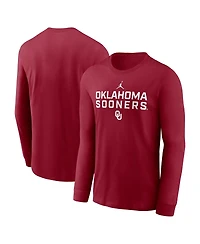 Jordan Men's Crimson Oklahoma Sooners 2025 Sideline Performance Long Sleeve T-Shirt