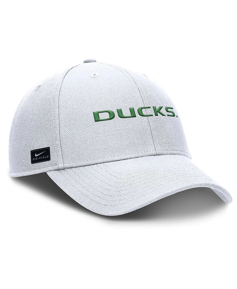 Nike Men's White Oregon Ducks 2025 On-Field Rise Performance Adjustable Hat