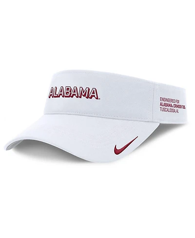 Nike Men's White Alabama Crimson Tide 2025 On-Field Gameday Performance Ace Adjustable Visor Hat