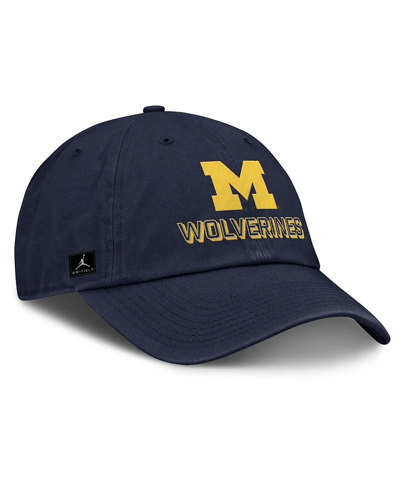 Jordan Men's Navy Michigan Wolverines 2025 On-Field Club Adjustable Hat