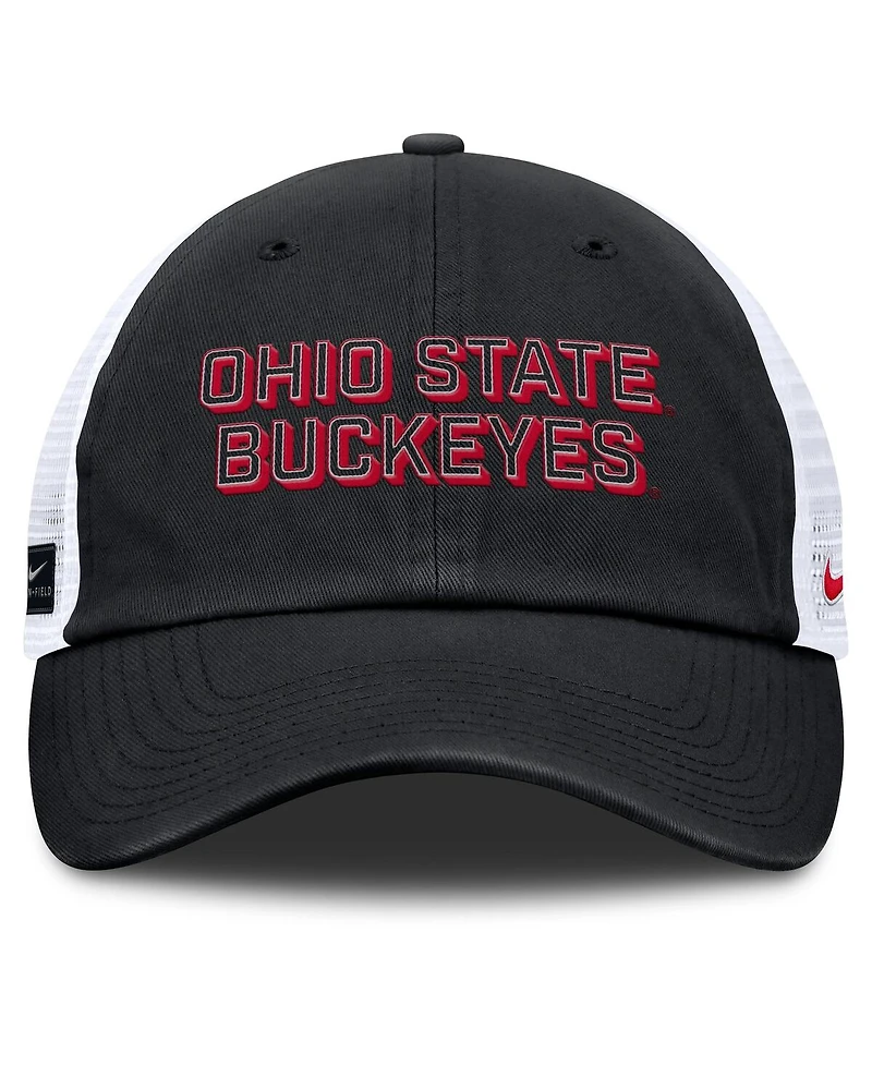 Nike Men's Black Ohio State Buckeyes 2025 Gameday On-Field Club Adjustable Trucker Hat