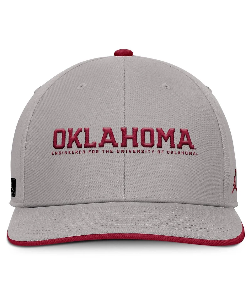 Jordan Men's Gray Oklahoma Sooners 2025 On-Field Pro Performance Adjustable Hat