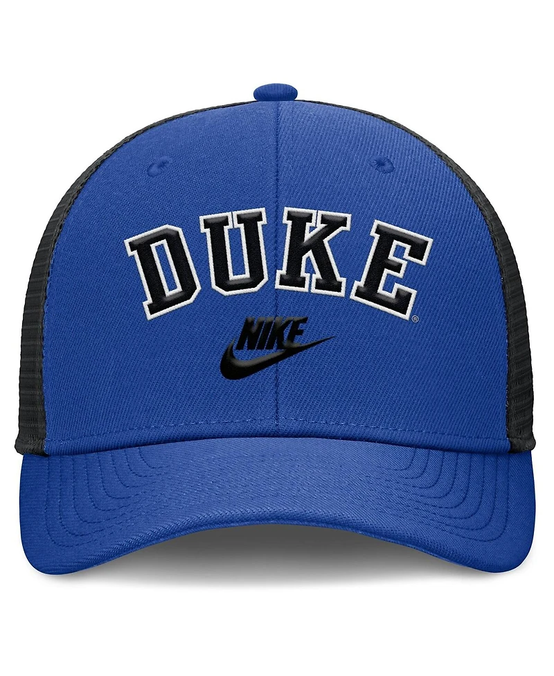 Nike Men's Royal/Black Duke Blue Devils Legacy Arch Rise Performance Trucker Adjustable Hat