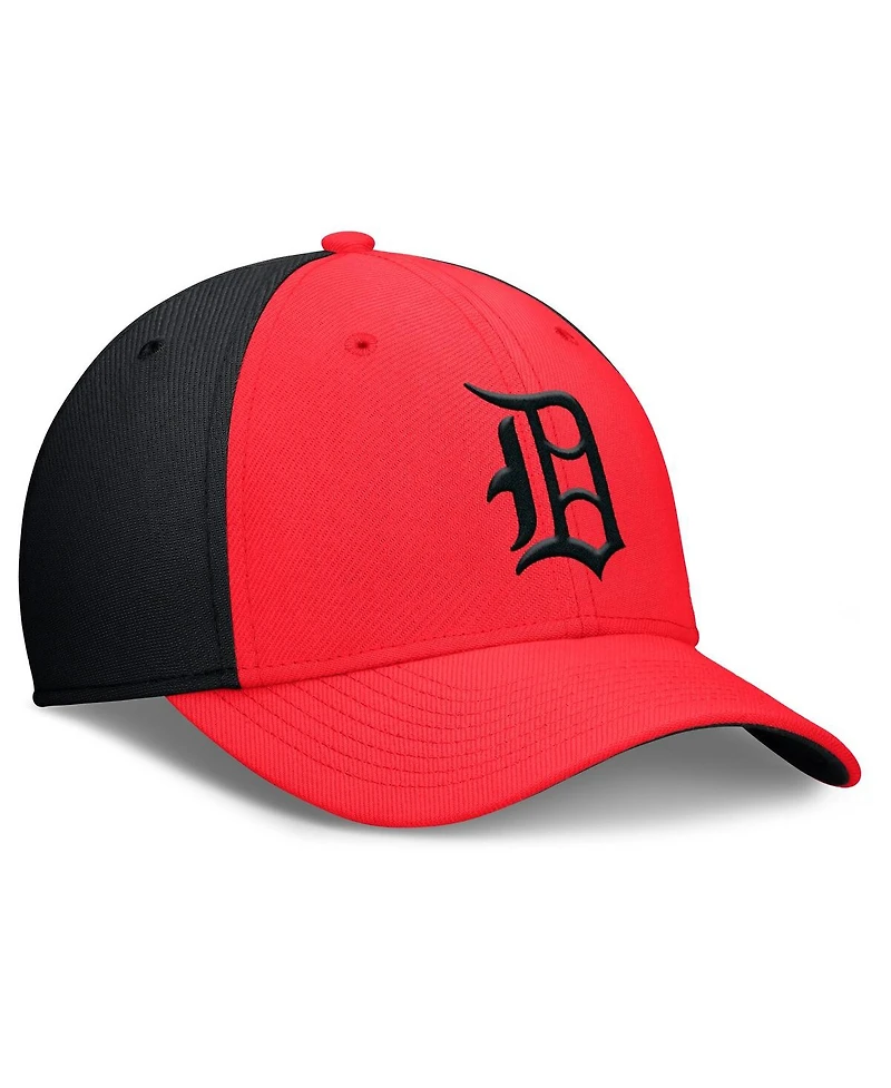 Nike Men's Crimson/Black Detroit Tigers Neon 90s Rise Swoosh Flex Hat