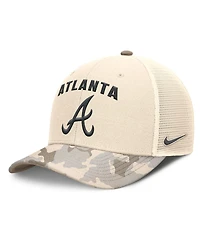 Nike Men's Natural Atlanta Braves Camo Natural Pack Rise Adjustable Trucker Hat