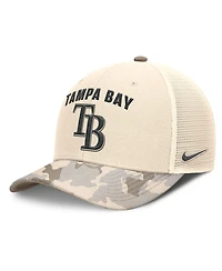 Nike Men's Natural Tampa Bay Rays Camo Natural Pack Rise Adjustable Trucker Hat