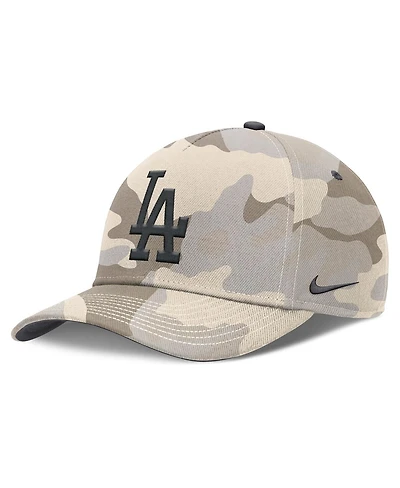 Nike Men's Natural Los Angeles Dodgers Camo Pack Rise Adjustable Hat