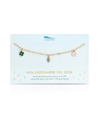 Lucky Feather Enamel Treasure Necklace - Luck
