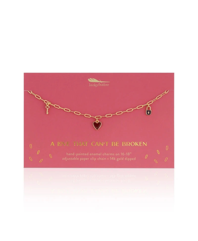 Lucky Feather Enamel Treasure Necklace