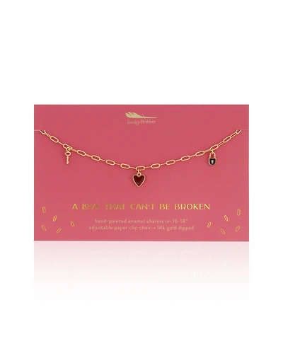 Lucky Feather Enamel Treasure Necklace