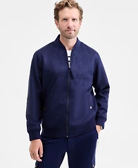 Club Room Men's Faux-Suede Baseball Collar Jacket, Macy's Exclusive