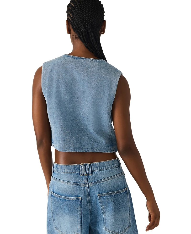 Steve Madden Women's Double-Breasted Cropped Vest