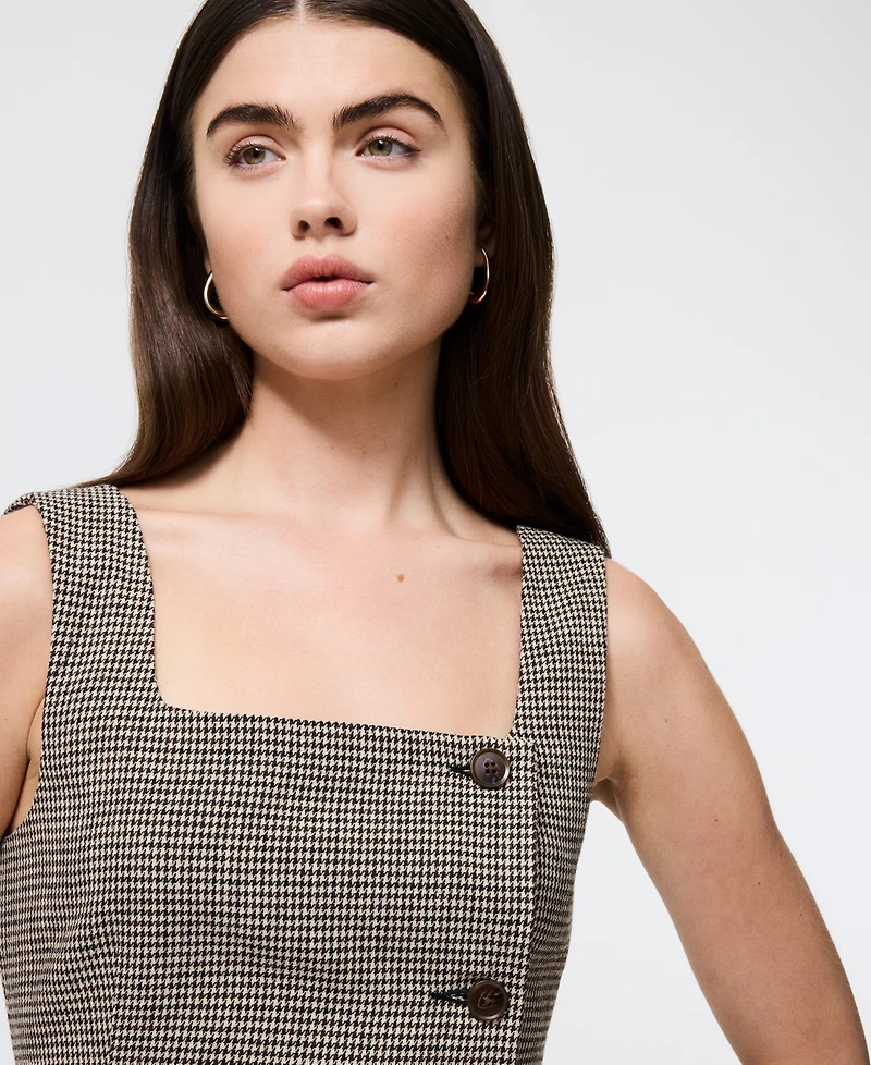 French Connection Women's Houndstooth Square-Neck Mini Dress