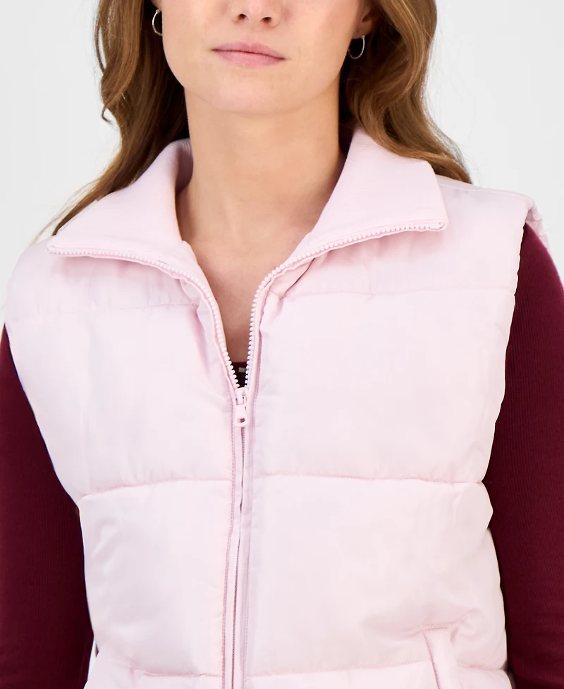 Madden Girl Women's Ribbed-Trim Puffer Vest