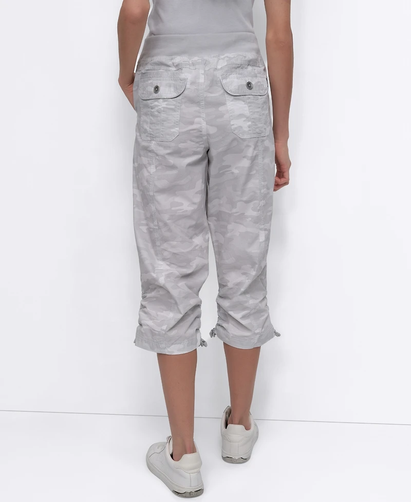 Dkny Women's Convertible Capri Cotton Poplin Cargo Pants