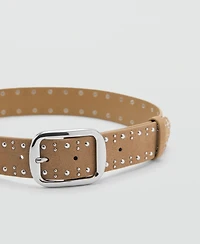 Mango Women's Studs Suede Belt