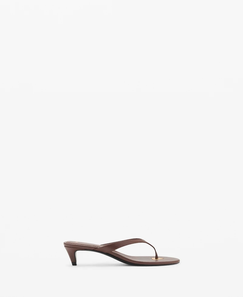 Mango Women's Metallic Detail Heeled Sandals