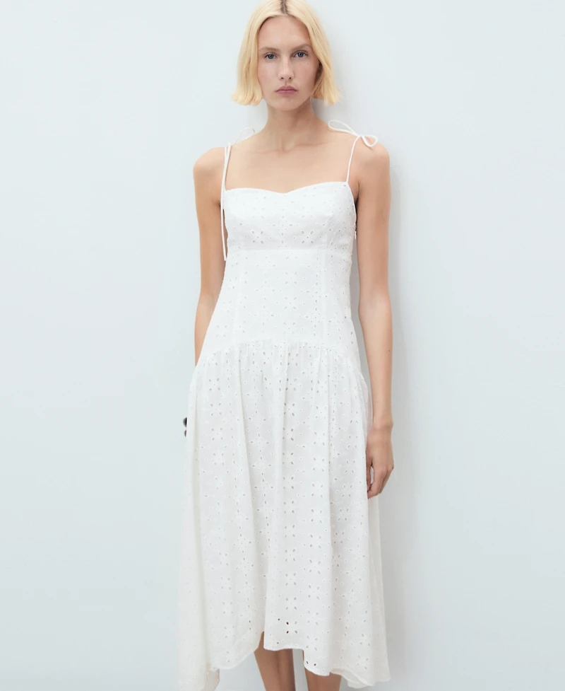 Mango Women's Cutwork Midi Dress