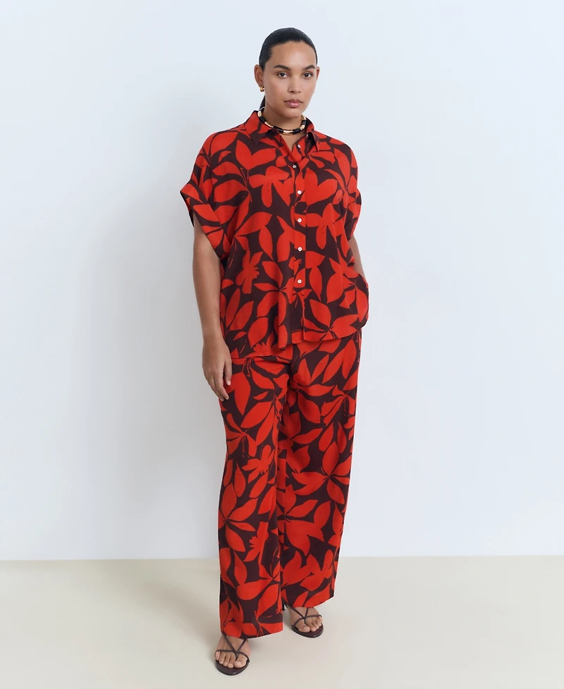 Mango Women's Printed Short-Sleeved Shirt