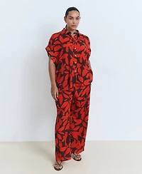 Mango Women's Printed Short-Sleeved Shirt