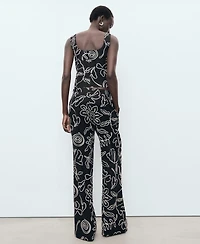 Mango Women's Floral Print Straight Pants