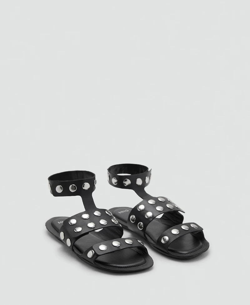 Mango Women's Studded Leather Sandals