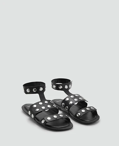 Mango Women's Studded Leather Sandals