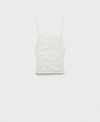Mango Women's Open Back Crochet Top