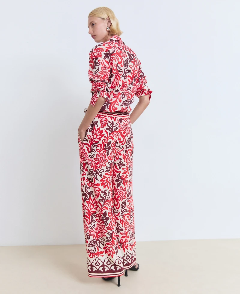 Mango Women's Flowy Printed Pants