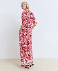 Mango Women's Flowy Printed Pants