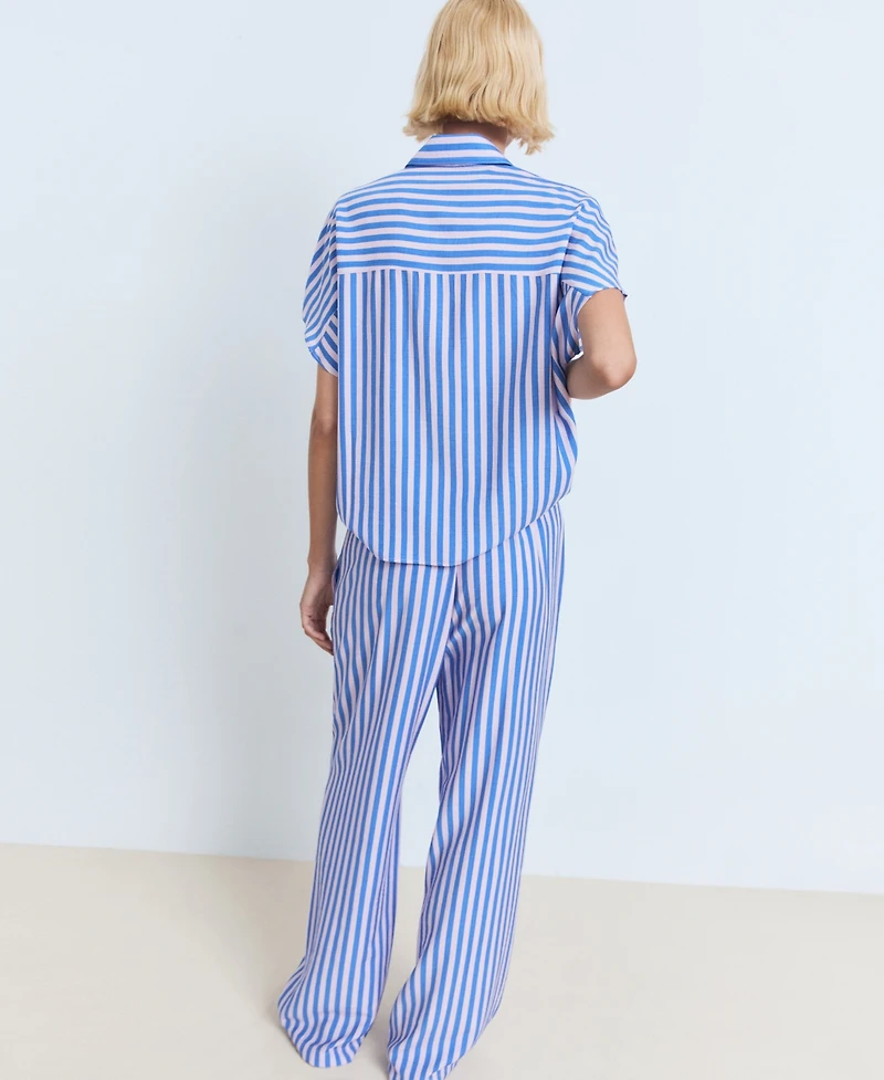 Mango Women's Stripe-Print Straight Pants