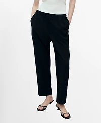 Mango Women's Drawstring Flowy Pants