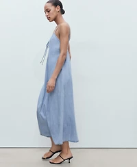 Mango Women's Strappy Denim Dress