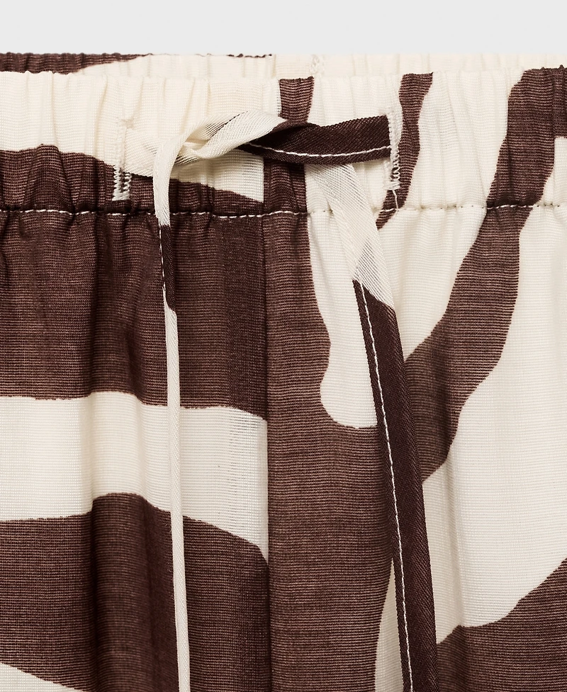 Mango Women's Flowy Zebra Print Pants