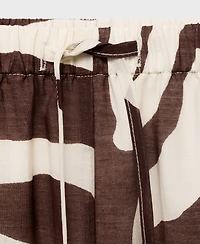 Mango Women's Flowy Zebra Print Pants