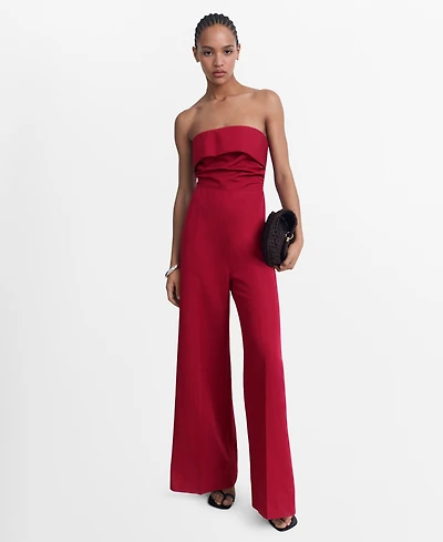 Mango Women's Long Strapless Jumpsuit