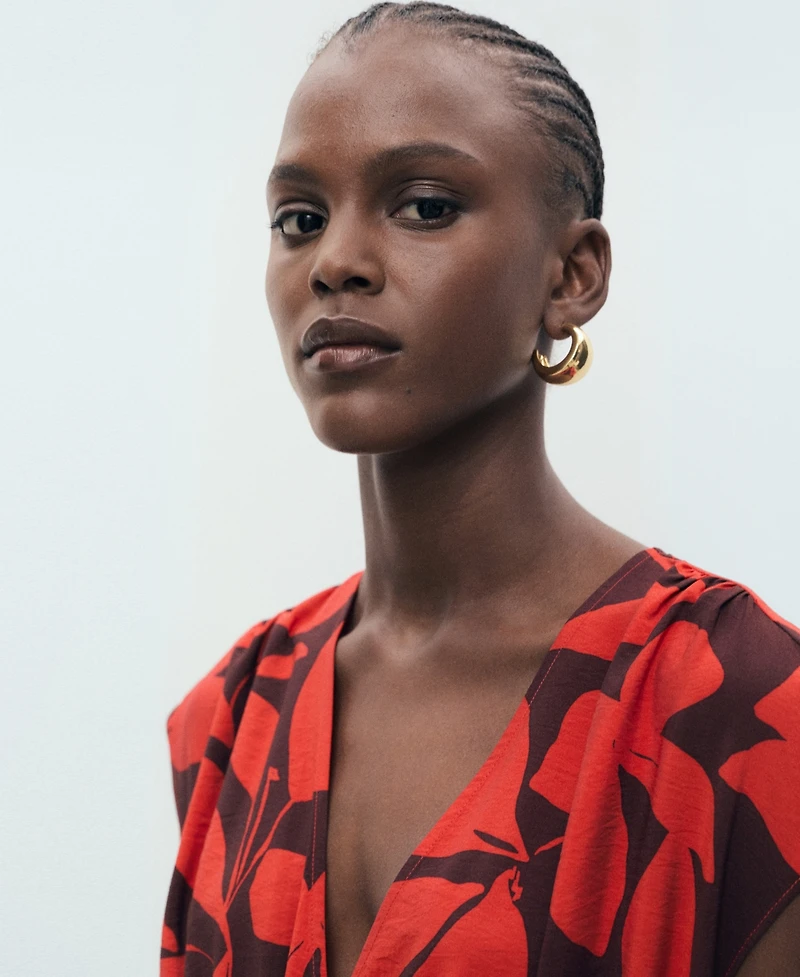 Mango Women's Long Printed Dress