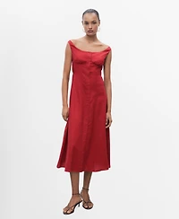 Mango Women's Buttoned Midi Dress