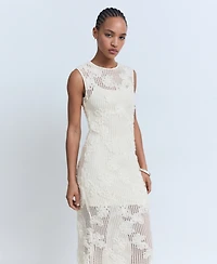 Mango Women's Floral Crochet Dress
