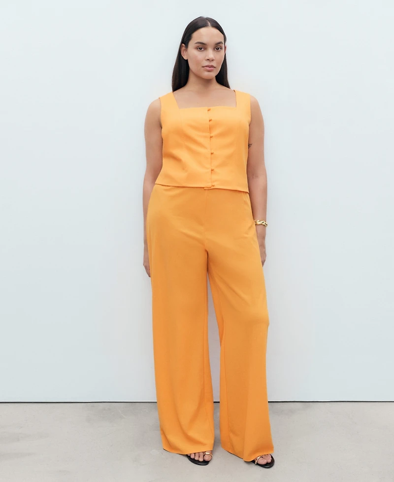 Mango Women's Flowy Straight-Fit Pants