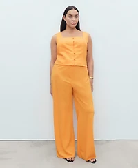 Mango Women's Flowy Straight-Fit Pants