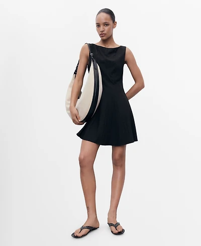 Mango Women's Pleated Short Dress