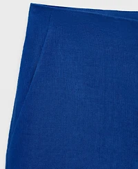 Mango Women's Straight-Fit Linen Shorts