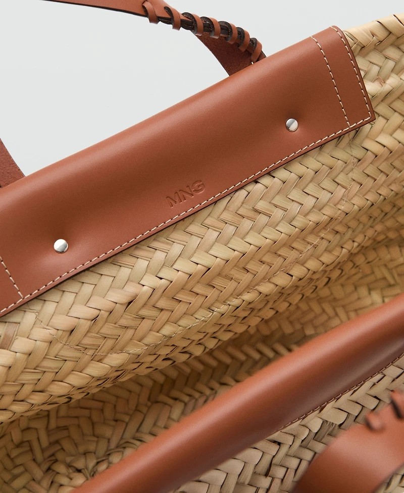 Mango Women's Natural Fiber Basket Bag