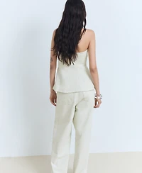 Mango Women's Strapless Flared Top