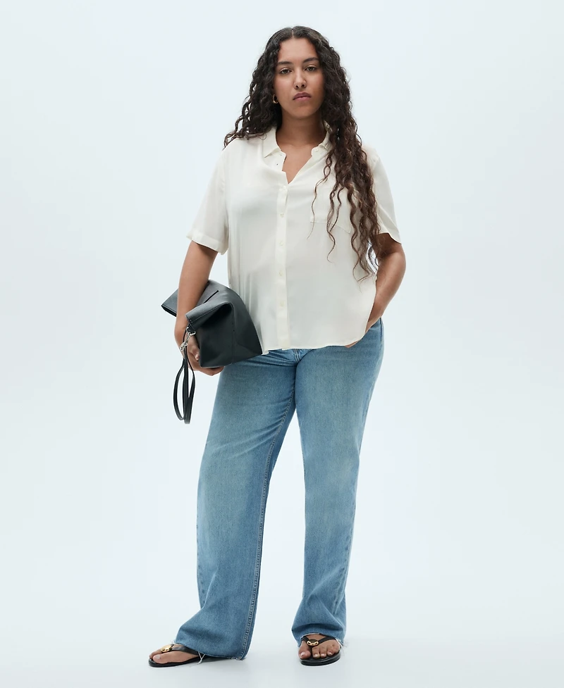 Mango Women's Short Sleeve Shirt