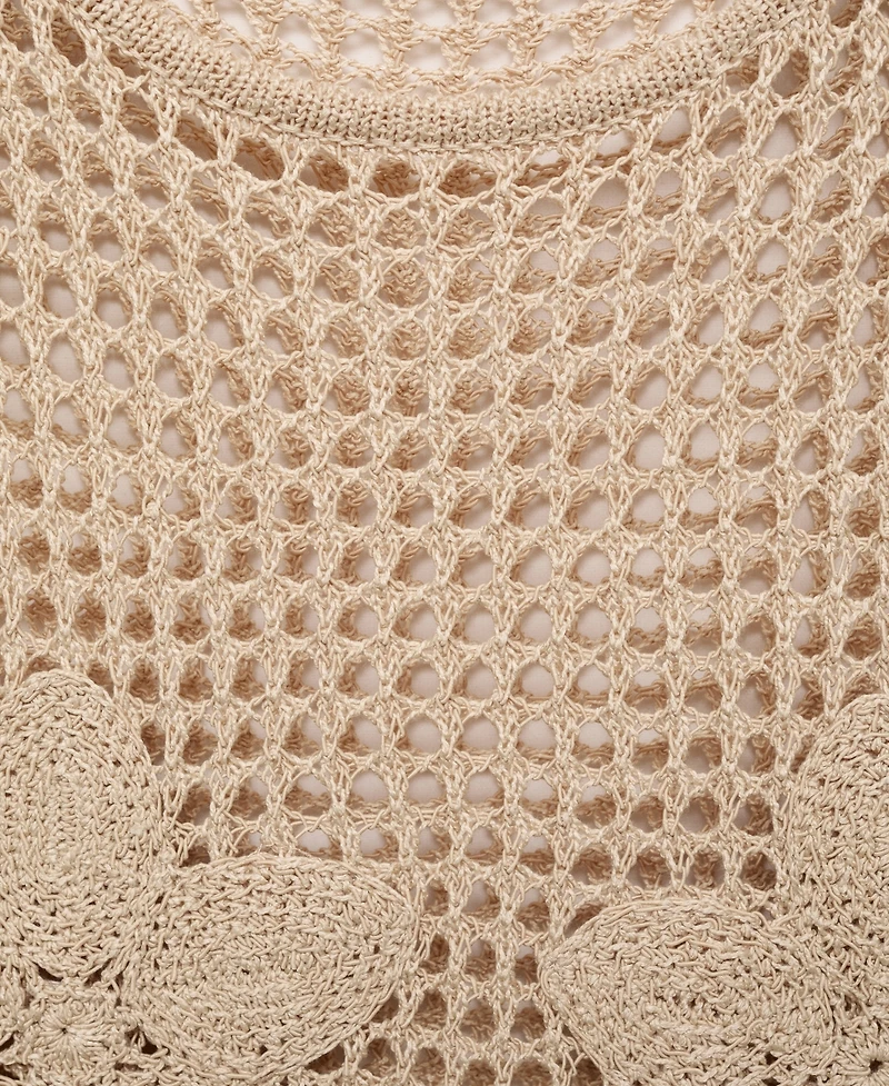 Mango Women's Embroidered Knit Top
